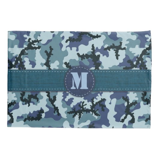 Navy camouflage kussensloop (Achterkant)