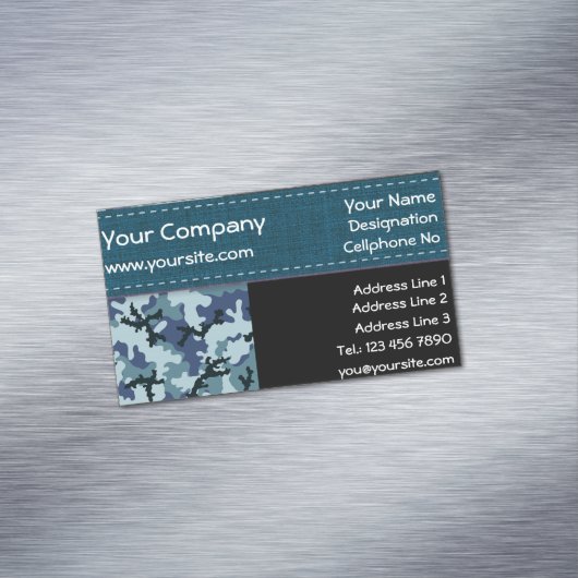 Navy camouflage magnetisch visitekaartje (Voorbeeld)