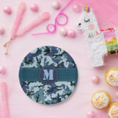 Navy camouflage papieren bordje (Feest)