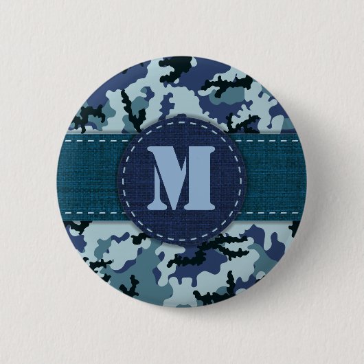 Navy camouflage ronde button 5,7 cm (Voorkant)