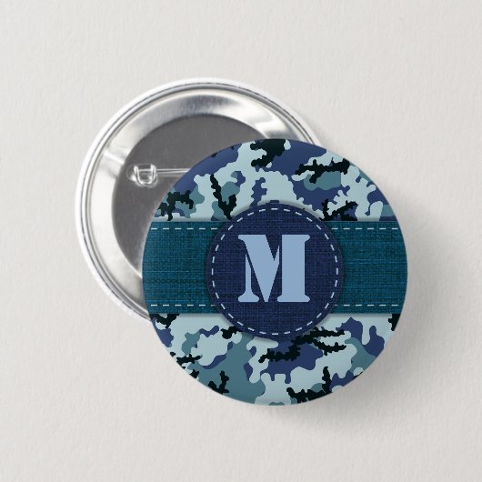 Navy camouflage ronde button 5,7 cm (Voorkant /achterkant)