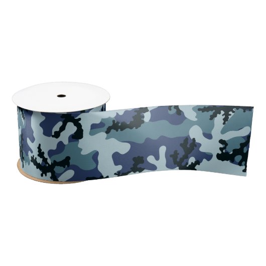 Navy camouflage satijnen lint (Spoel)