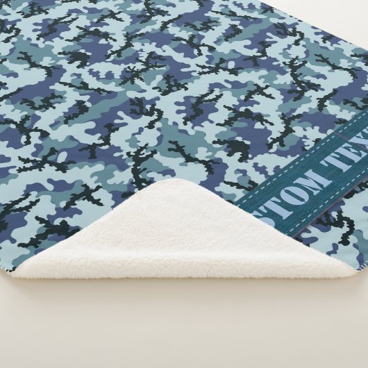 Navy Camouflage Sherpa Deken (3/4)