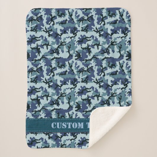 Navy Camouflage Sherpa Deken (Voorkant)