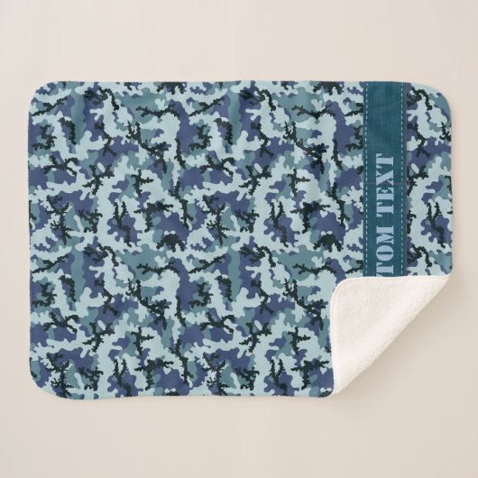 Navy Camouflage Sherpa Deken (Voorkant (horizontaal))