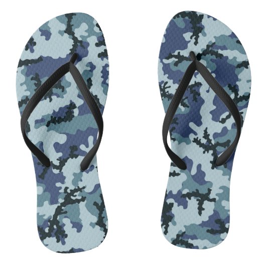 Navy camouflage teenslippers (Voetbed)