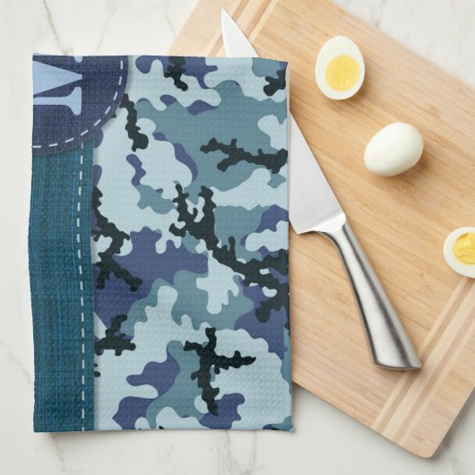 Navy camouflage theedoek (Quarter Fold)