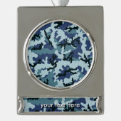 Navy camouflage verzilverd banner ornament (Voorkant)