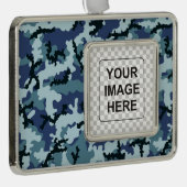 Navy camouflage verzilverd omlijst ornament (Rechts)
