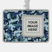 Navy camouflage verzilverd omlijst ornament (Voorkant)