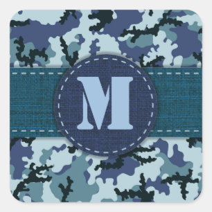 Navy camouflage vierkante sticker