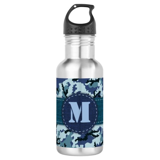Navy camouflage waterfles  (Voorkant)