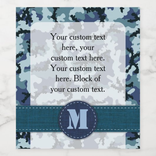 Navy camouflage wijn etiket (Enkel label)