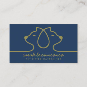 Navy Cat Line Logo Petsitter Dierenartsberoep Visitekaartje