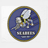 NAVY CB's Fleece Deken (Voorkant (Horizontaal))