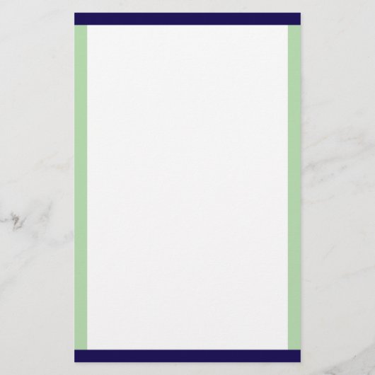 Navy & Celadon Borders Monogrammed Briefpapier (Achterkant)