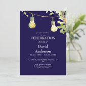 Navy Celebration of Life Invitation Kaart (Staand voorkant)