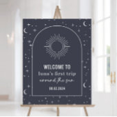 Navy Celestial Arch Sun, eerste verjaardag Poster