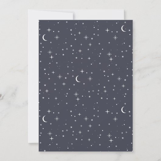 Navy Celestial Birthday Invitation Kaart (Achterkant)