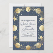 Navy Celestial Crescent Moon Vrijgezellenfeest Kaart (Voorkant)