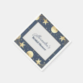 Navy Celestial Crescent Moon Vrijgezellenfeest Servet (Hoek)