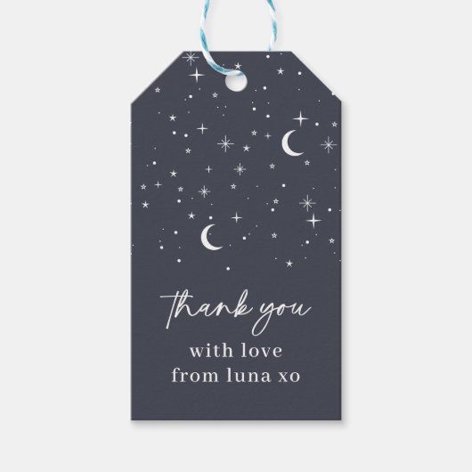 Navy Celestial - Dank u Label Cadeaulabel (Voorkant)