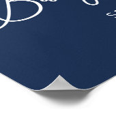 Navy Celestial Moon Stars Baby Shower Welcome Sign Poster (Hoek)