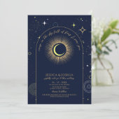 Navy Celestial Navy Arch Astrologisch citaat Kaart (Staand voorkant)