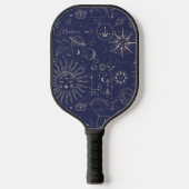 Navy Celestial Pattern Pickleball Paddle (Voorkant)