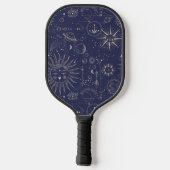 Navy Celestial Pattern Pickleball Paddle (Achterkant)