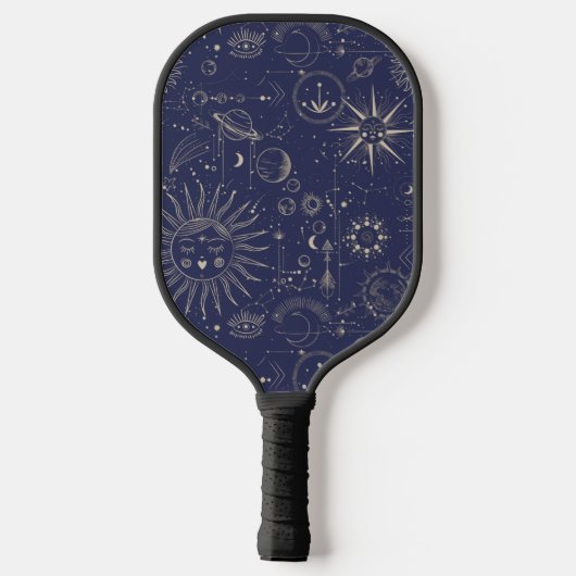 Navy Celestial Pattern Pickleball Paddle (Achterkant)