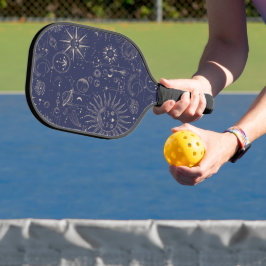 Navy Celestial Pattern Pickleball Paddle