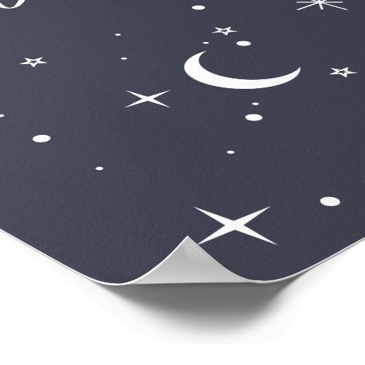 Navy Celestial Sun 1st Birthday Welcome Sign Poster (Hoek)