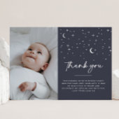 Navy Celestial Sun Foto bedankt Kaart