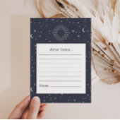 Navy Celestial Sun Time Capsule Note Kaart