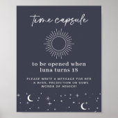 Navy Celestial Sun Time Capsule Poster (Voorkant)