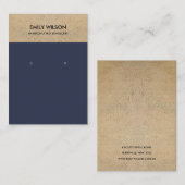 NAVY CERAMIC TERRACOTTA TEXTURE EARRING DISPLAY VISITEKAARTJE (Voorkant / Achterkant)