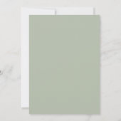 Navy Champagne Ranunculus Eucalyptus Bruiloft Kaart (Achterkant)
