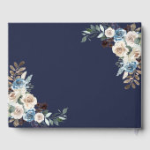 Navy Champagne Waterverf Floral Wedding Guestbook Gastenboek (Achterkant)