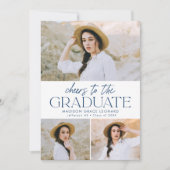 Navy | Cheers op de Afstudeerder Foto Graduation P Kaart (Voorkant)