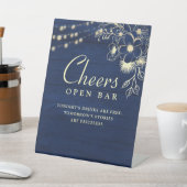 Navy Cheers Open Bar Trouwbord Reclamebord Met Voetstuk (Insitu)