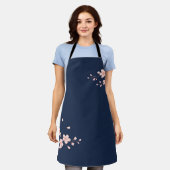 Navy Cherry Blossom Branch Schort (Gedragen)