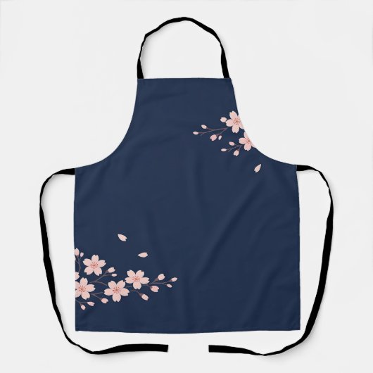 Navy Cherry Blossom Branch Schort (Voorkant)