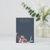 NAVY CHERRY BLOSSOM FLORAL EARRING DISPLAY LOGO VISITEKAARTJE (Staand voorkant)