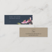 NAVY CHERRY BLOSSOM STUD EARRING DISPLAY LOGO MINI VISITEKAARTJE (Voorkant / Achterkant)