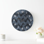 Navy Chevron Abstract Grote Klok (Huis)