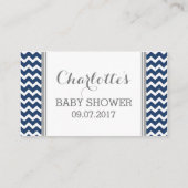 Navy Chevron Baby shower Boek Aanvraag Kaart (Achterkant)