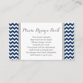 Navy Chevron Baby shower Boek Aanvraag Kaart