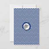 Navy Chevron Elephant Love Dank u wel, FLAT Bedankkaart (Achterkant)