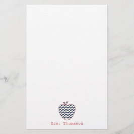 Navy Chevron en koraalleraar Apple Briefpapier